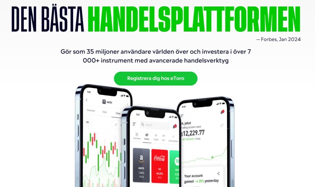eToro – en av de bästa handelsplattformarna enligt Forbes 2024. Investera i över 7 000 instrument med avancerade verktyg och social trading.
